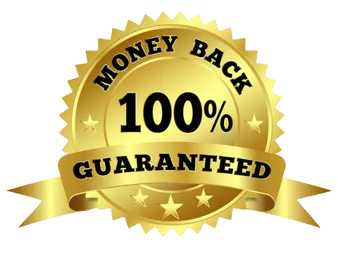 100% money back guarantee badge